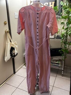 Madewell Pink Button-Front Jumpsuit